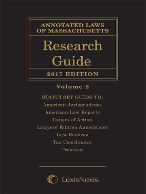 cover image of Annotated Laws of Massachusetts Research Guide